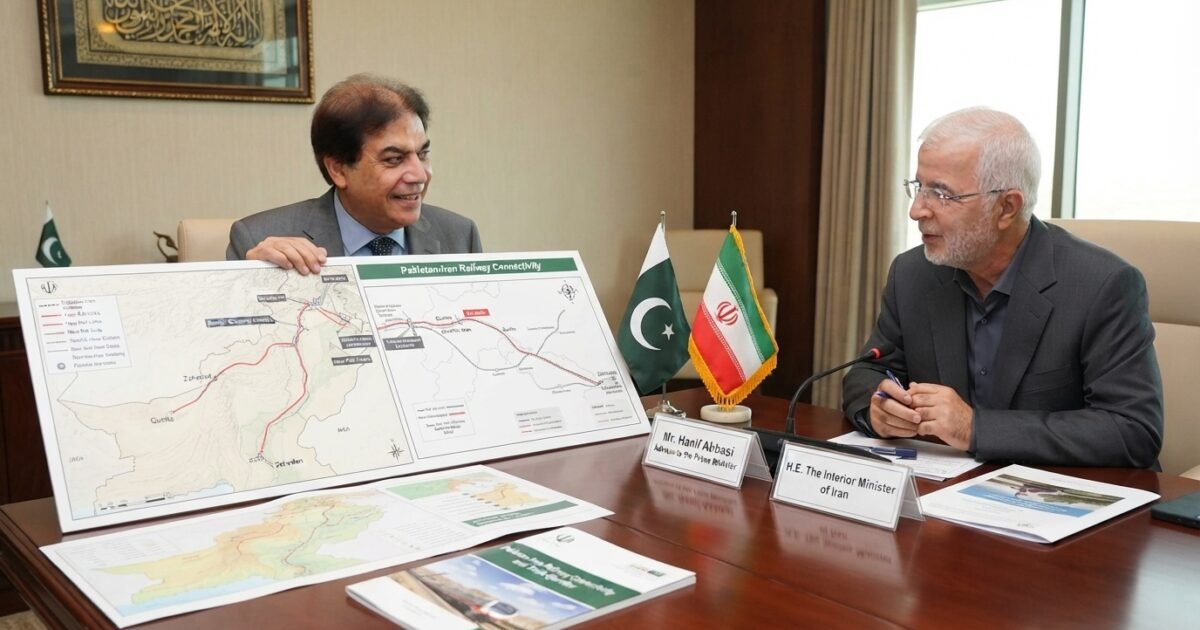 ایرانی وزیر داخلہ کی حنیف عباسی سے ملاقات ، ریلوے تعاون، سرحد پار رابطوں اور باہمی تجارت کے فروغ پر تفصیلی تبادلہ خیال