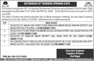 Executive Engineer Irrigation Division Jhal Magsi