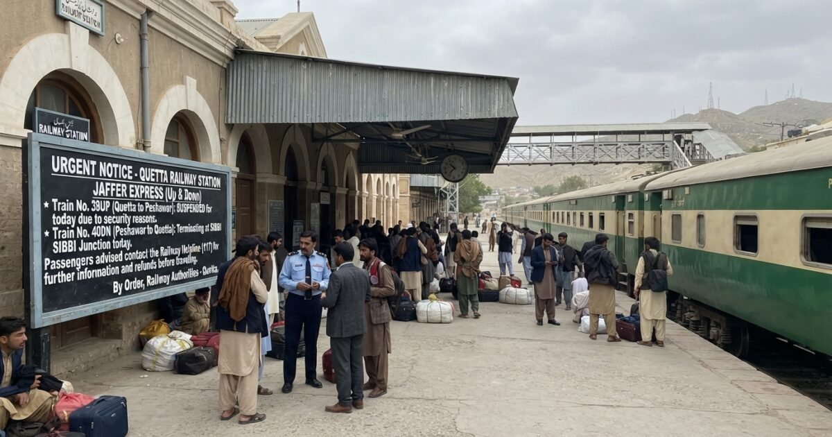 کوئٹہ، سیکیورٹی وجوہات کے پیش نظر کوئٹہ سے پشاور جانے والی جعفر ایکسپریس ایک دن کے لیے معطل