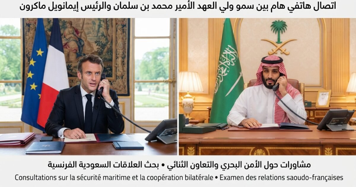 محمد بن سلمان اور میکرون کا اہم ٹیلیفونک رابطہ، بحری سلامتی اور دو طرفہ تعاون پر مشاورت