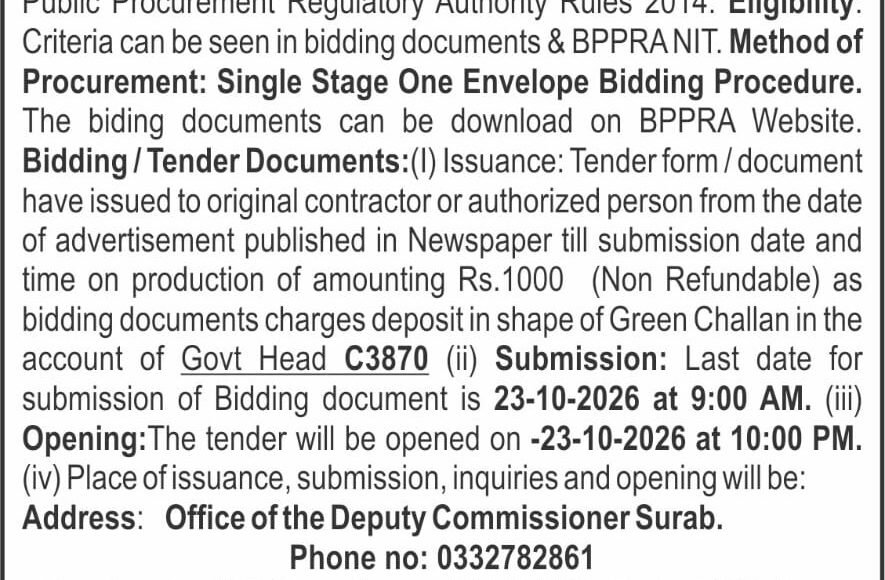 Tender Notice